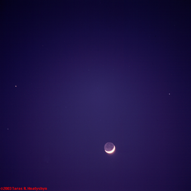 Crescent Moon between the Horns of the Bull (with Saturn)