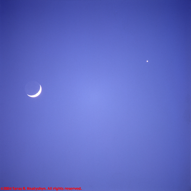 Waxing Crescent and Venus in Twilight. 